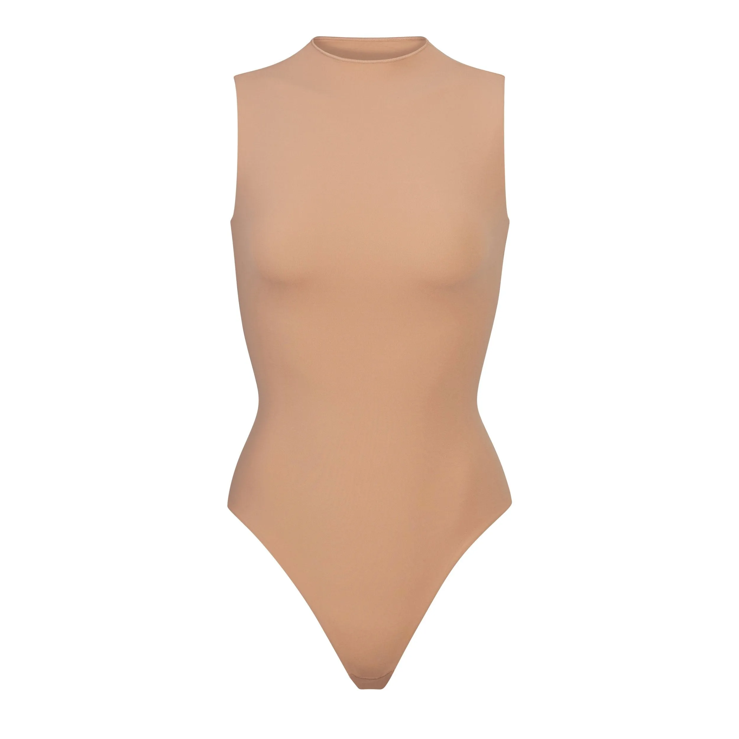 FITS EVERYBODY SLEEVELESS MOCK NECK BODYSUIT | OCHRE