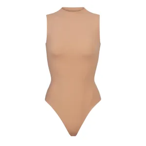 FITS EVERYBODY SLEEVELESS MOCK NECK BODYSUIT | OCHRE