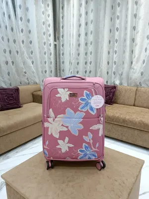 Genie Lily Pink Trolley Bag Dual Wheels & Fixed Combination Lock