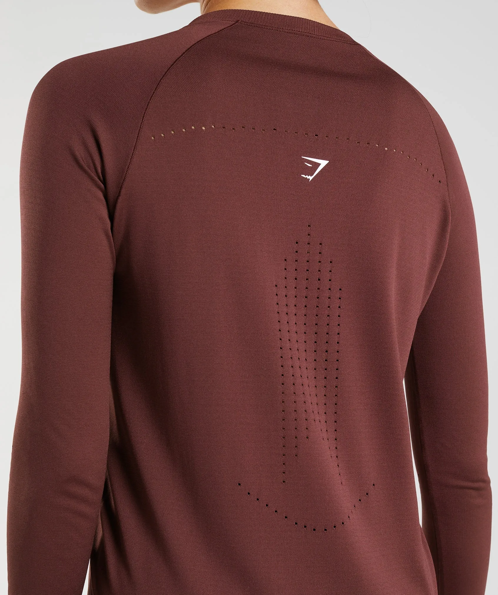 Gymshark Sweat Seamless Long Sleeve Top - Baked Maroon