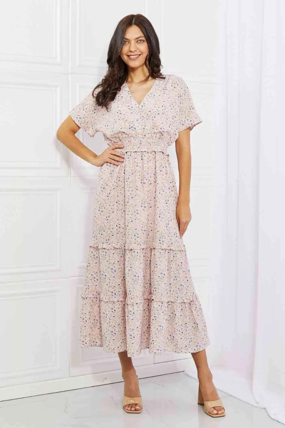 HEYSON Sweet Talk Kimono Sleeve Maxi Dress in Blush Pink (BWMT) T