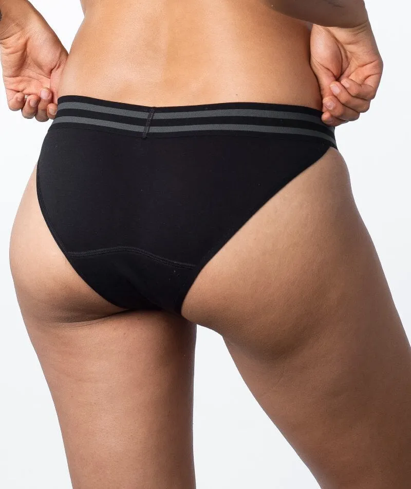 Hotmilk Elevate Light Leakproof Bikini Brief - Black Marle