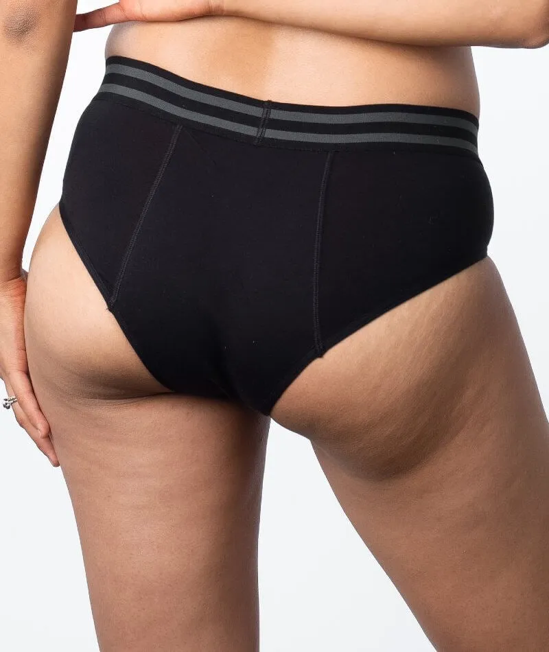 Hotmilk Elevate Moderate Leakproof Hi Brief - Black Marle