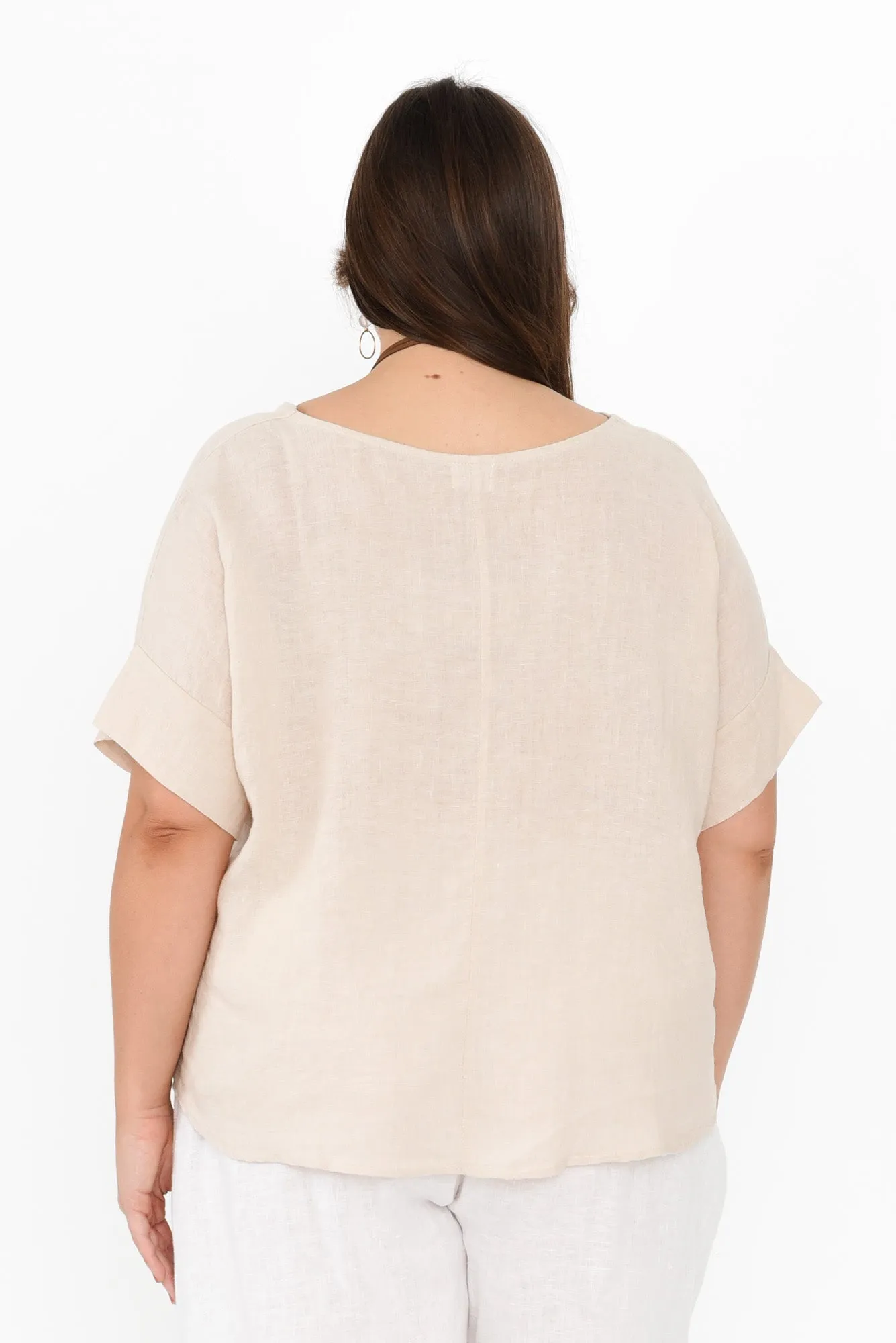 Kiro Beige Linen Top