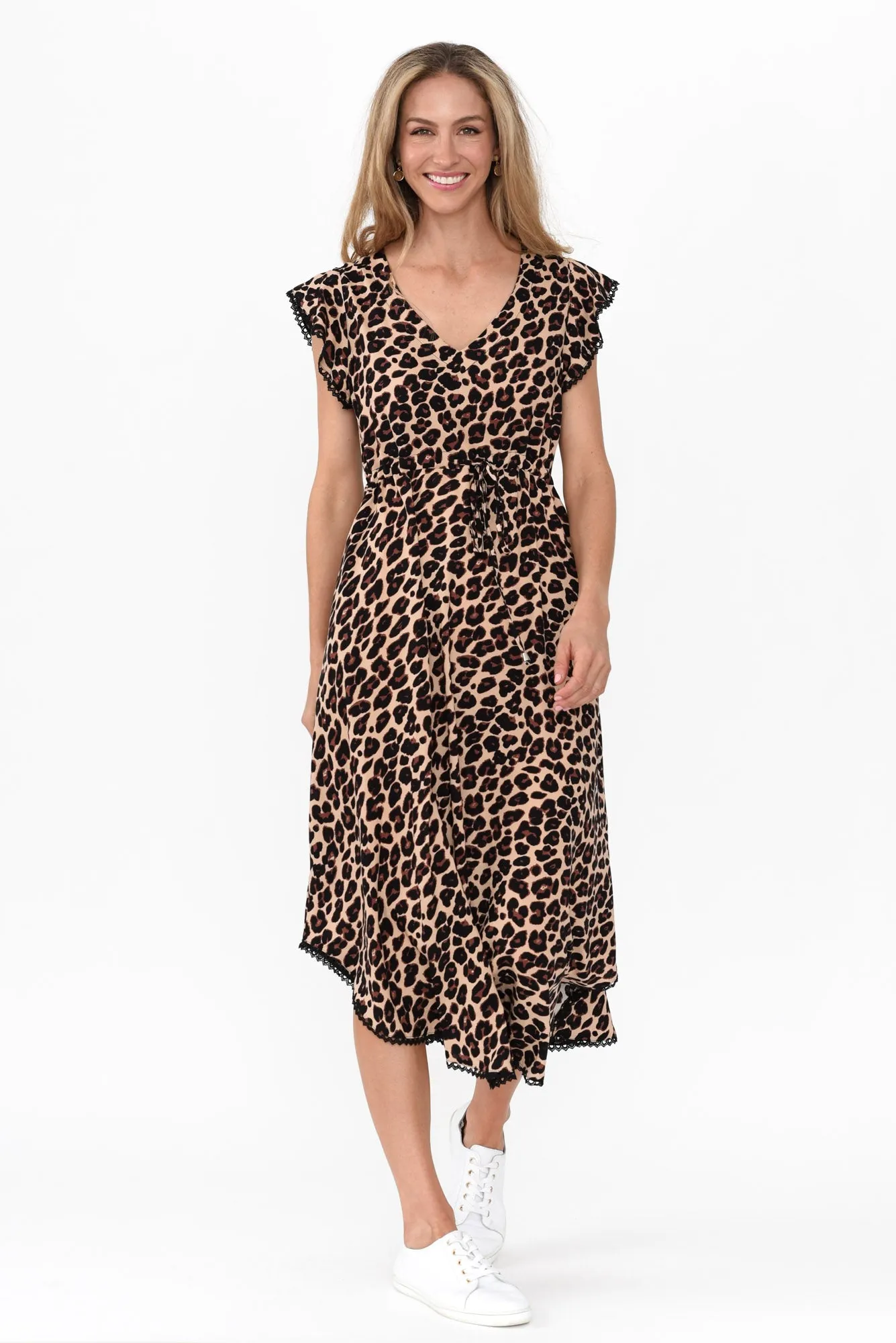 Libby Brown Leopard Midi Dress