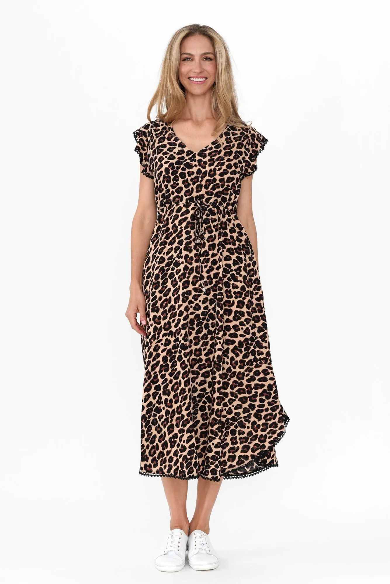 Libby Brown Leopard Midi Dress