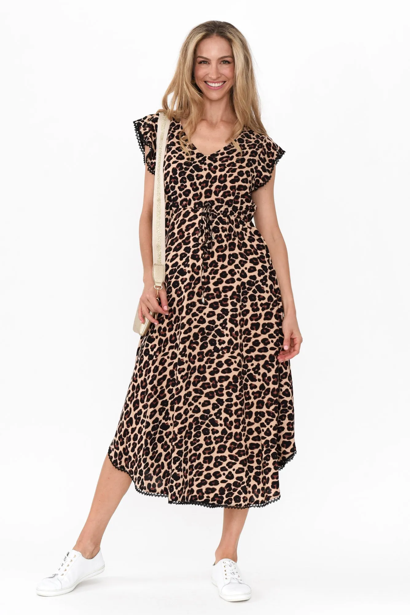 Libby Brown Leopard Midi Dress