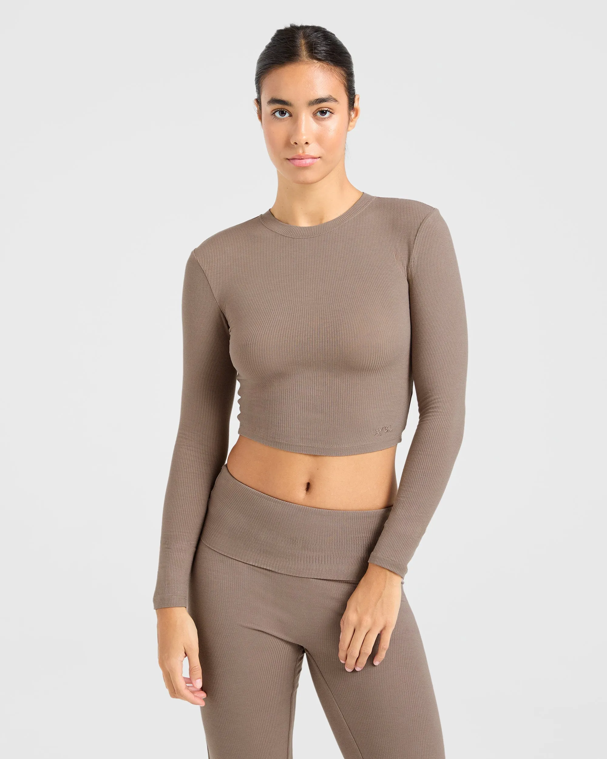 Lounge Ribbed Long Sleeve - Mocha