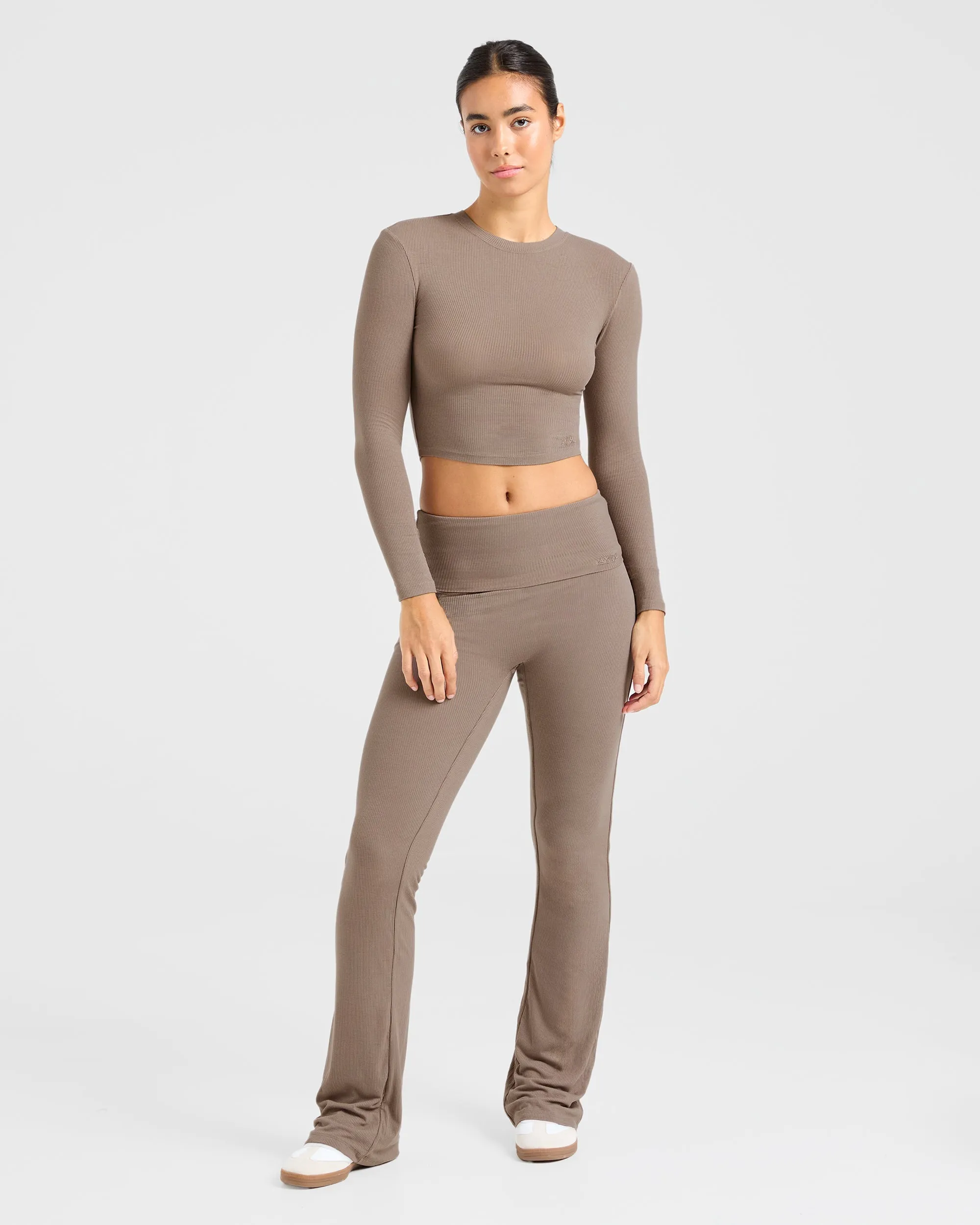 Lounge Ribbed Long Sleeve - Mocha