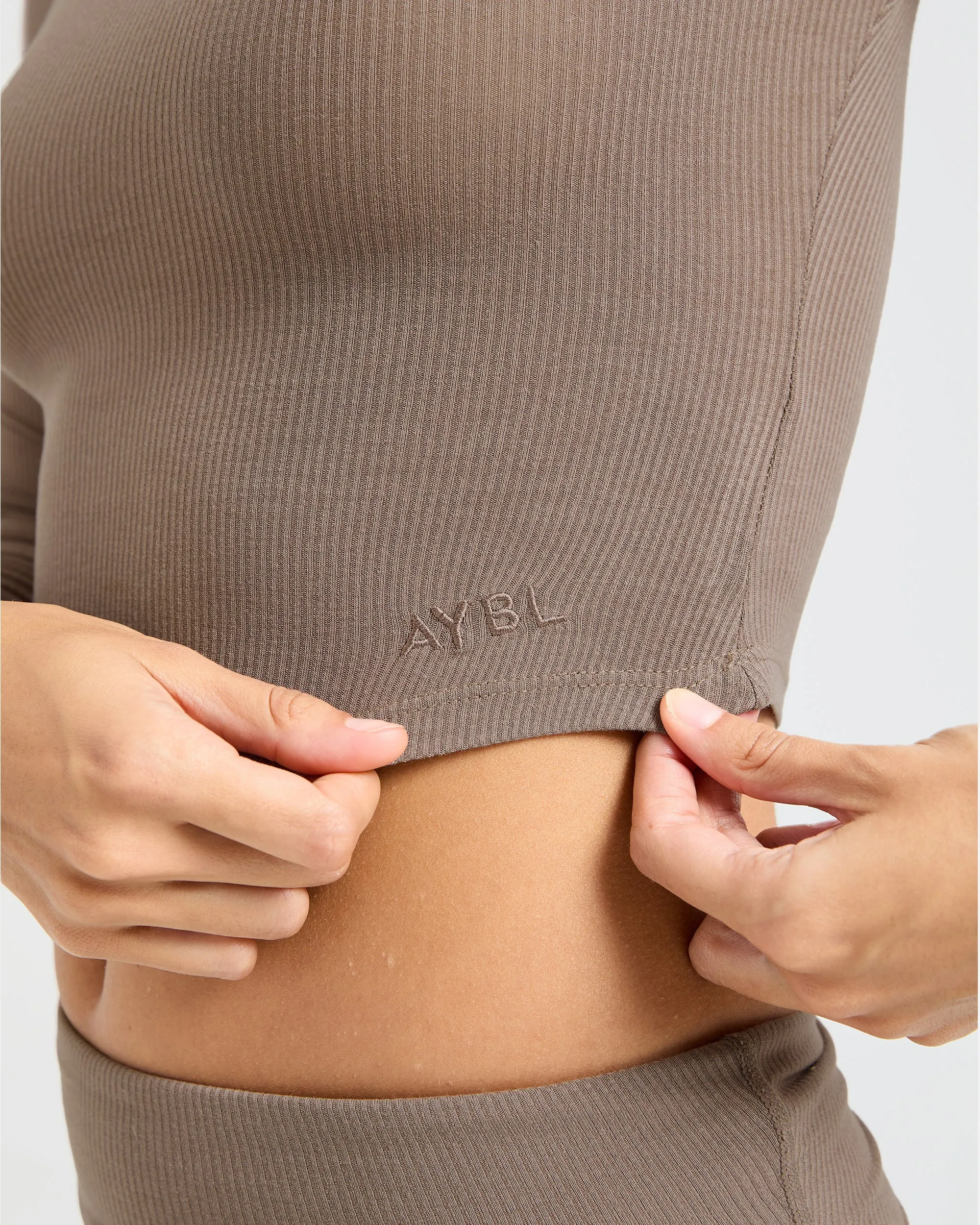 Lounge Ribbed Long Sleeve - Mocha