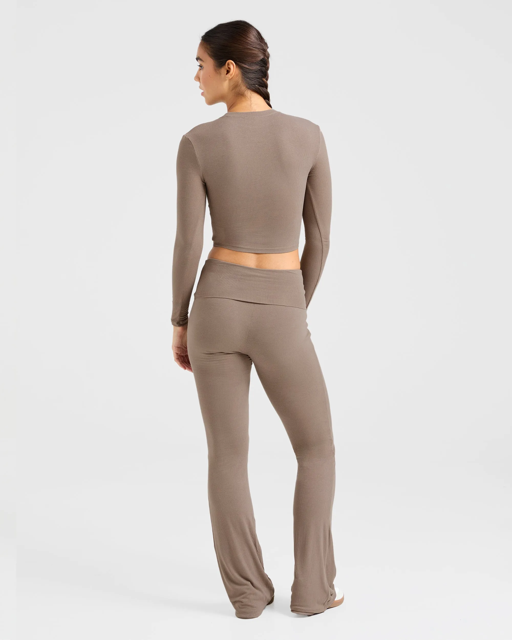 Lounge Ribbed Long Sleeve - Mocha