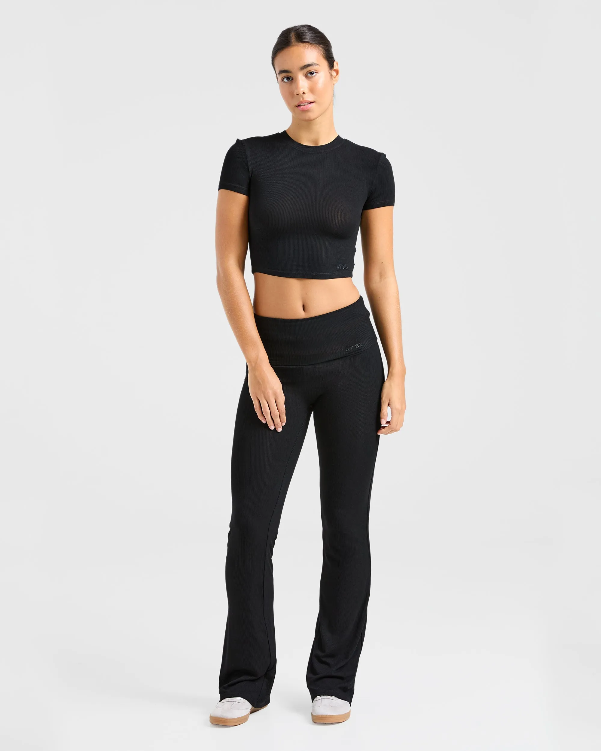 Lounge Ribbed T Shirt - Black