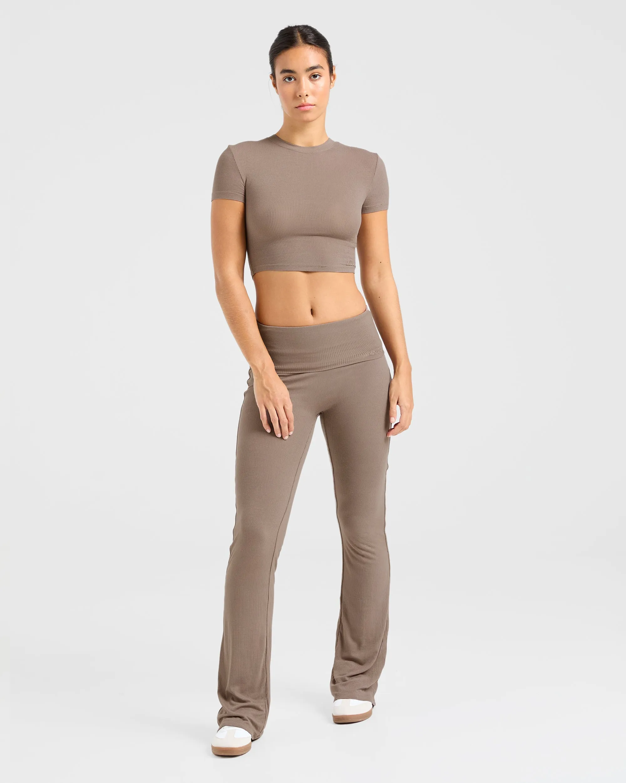 Lounge Ribbed T Shirt - Mocha