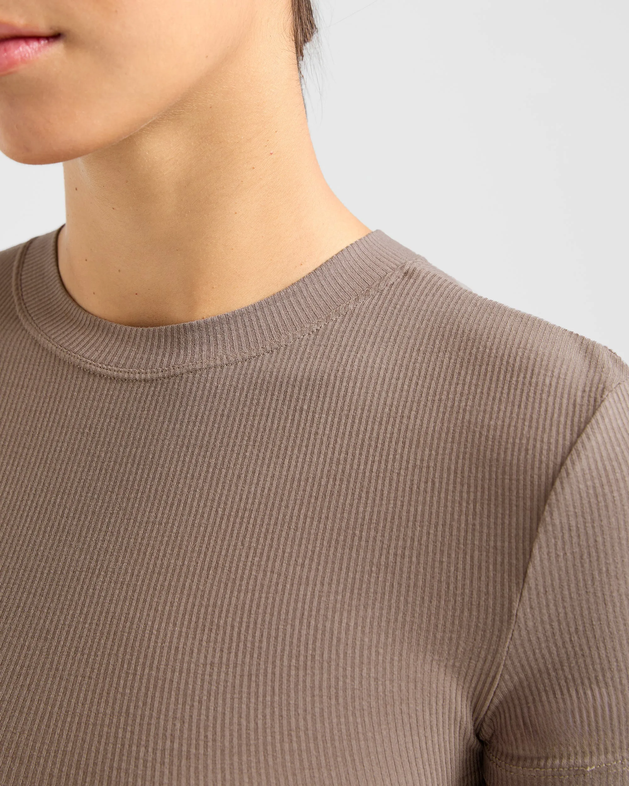 Lounge Ribbed T Shirt - Mocha