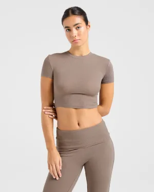 Lounge Ribbed T Shirt - Mocha