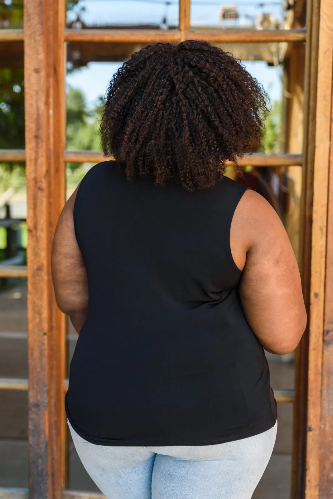 Lovely Time Twist Tank In Black