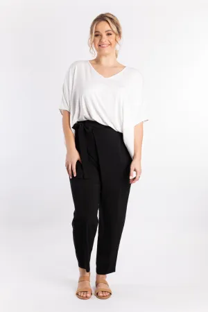 Melody Pleat Pant | Black | FINAL SALE