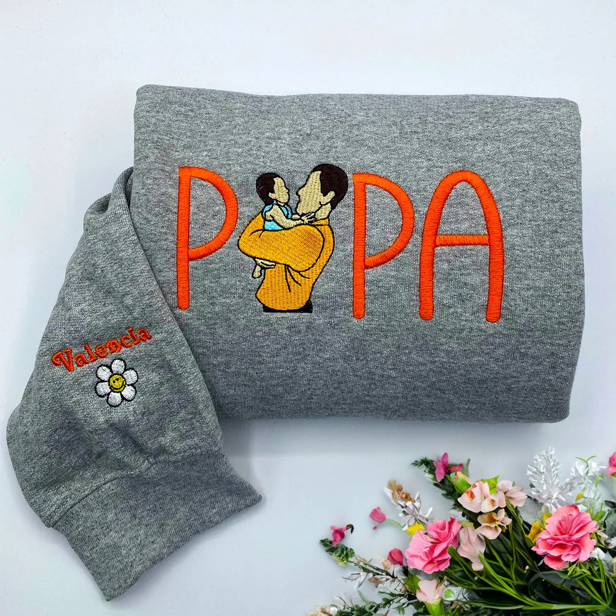 Mom Portrait Sweatshirt or Hoodie from Embroidered Photo, Meaningful Gifts for Mother's