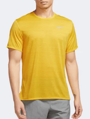 Nike Miler Breathe Men Running T-Shirt Sulphur/Silver