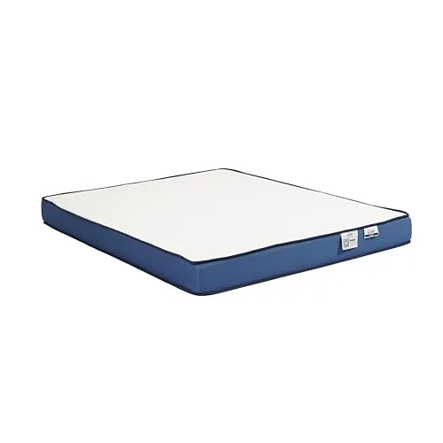 Nilkamal Sleep Plus Memory Foam 6 Inch Queen Size Mattress | Reversible Design | Orthopedic Support | Soft Cover | Breathable Knitted Fabric | Bed in Box | 10 Year Warranty, (78 x 60 x 6) Blue & White