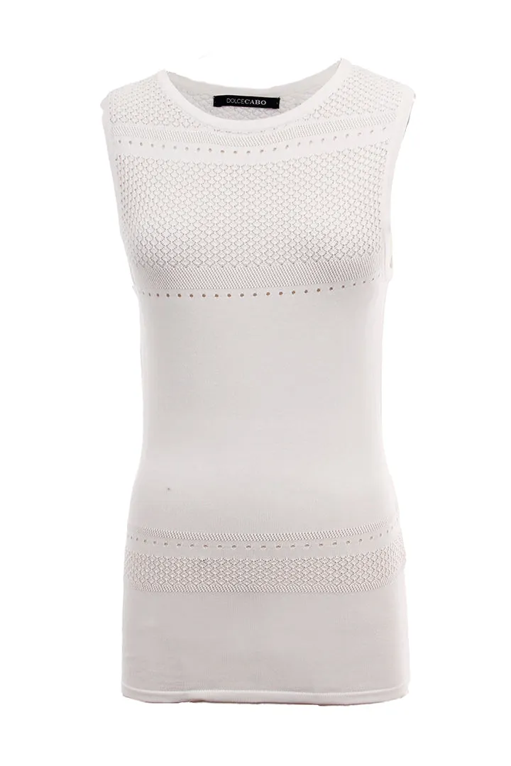 Pointelle Sleeveless Knit Top