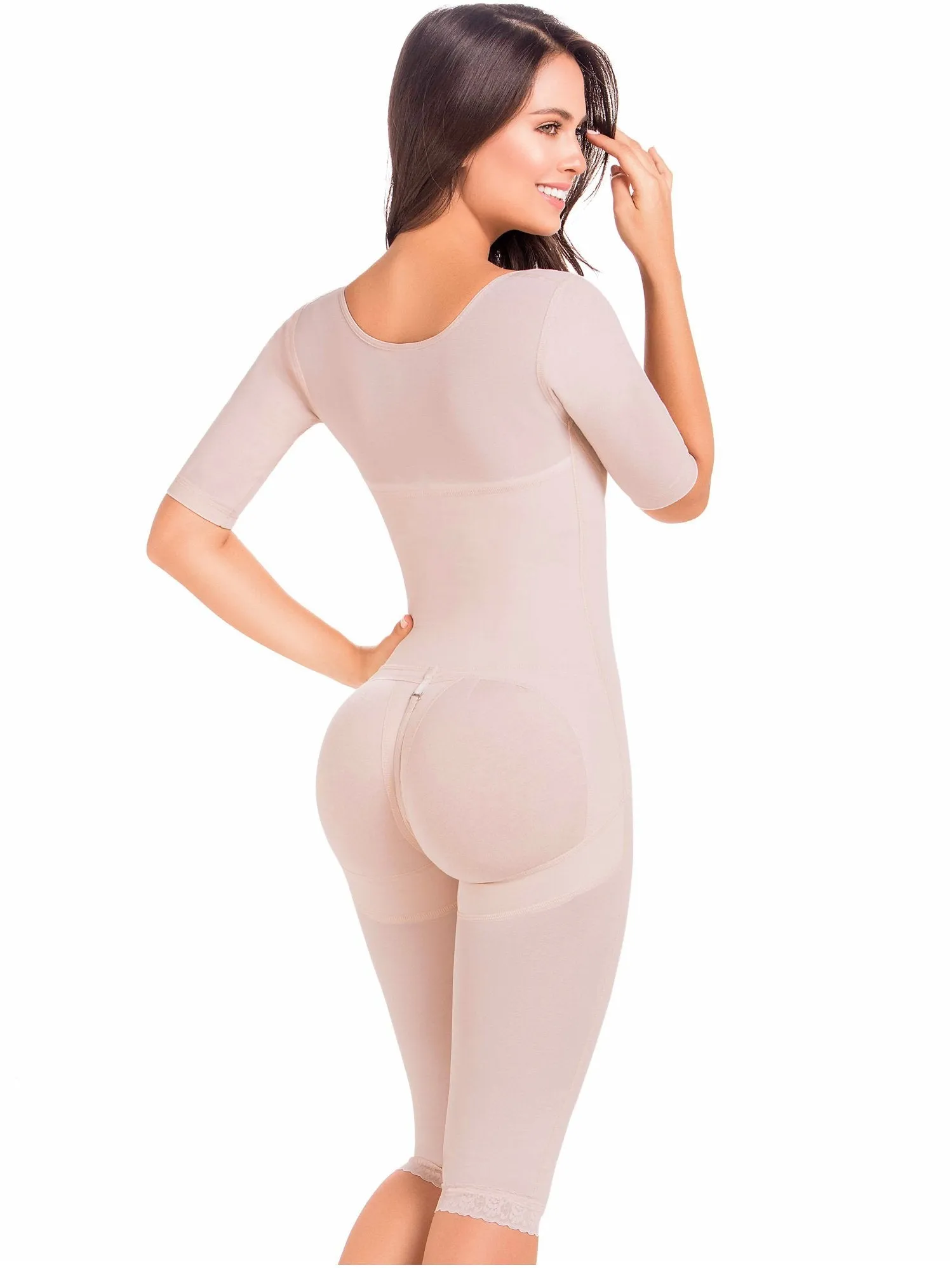 Post Surgery and Postpartum Body Shaper Girdle with Sleeves Fajas MaríaE 9142