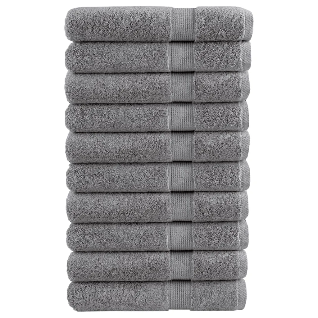 Premium Sauna Towels 10pcs Grey 80x200cm 600gsm 100% Cotton