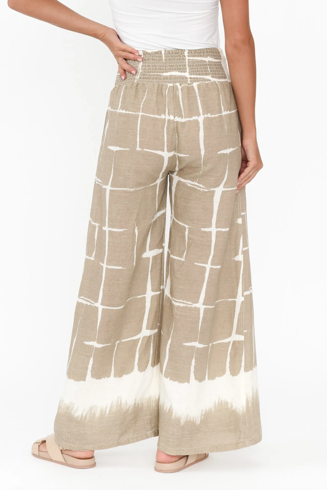 Rayne Mocha Abstract Linen Pants