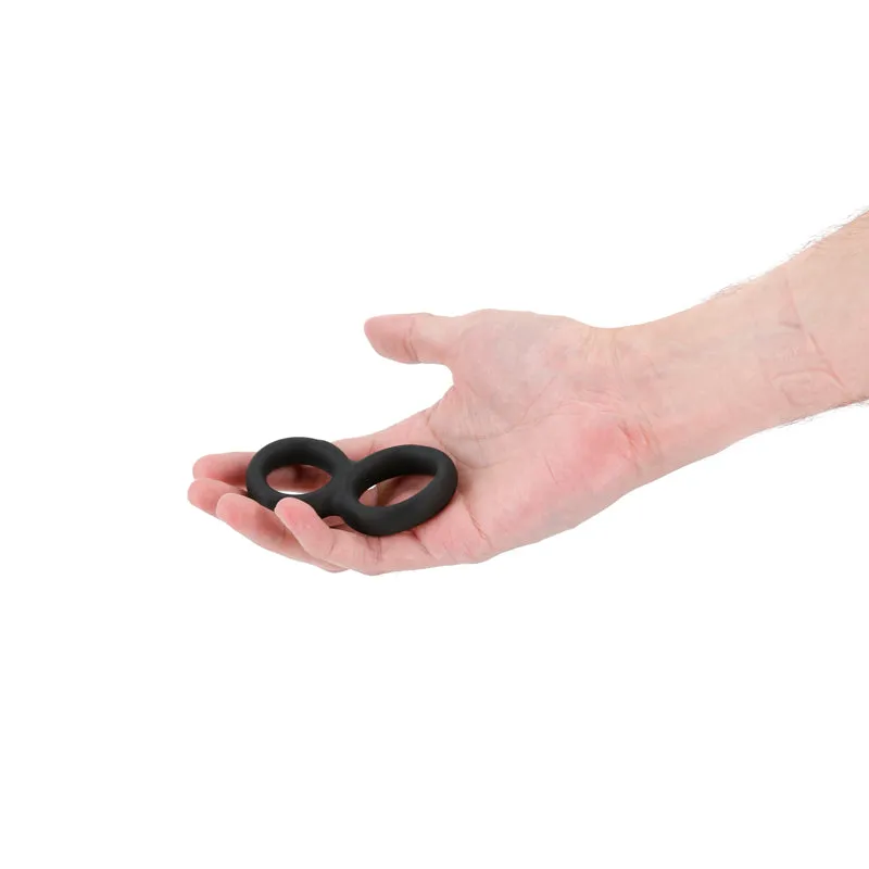 Renegade Twofold Dual Super Stretchy Penis Ring Black