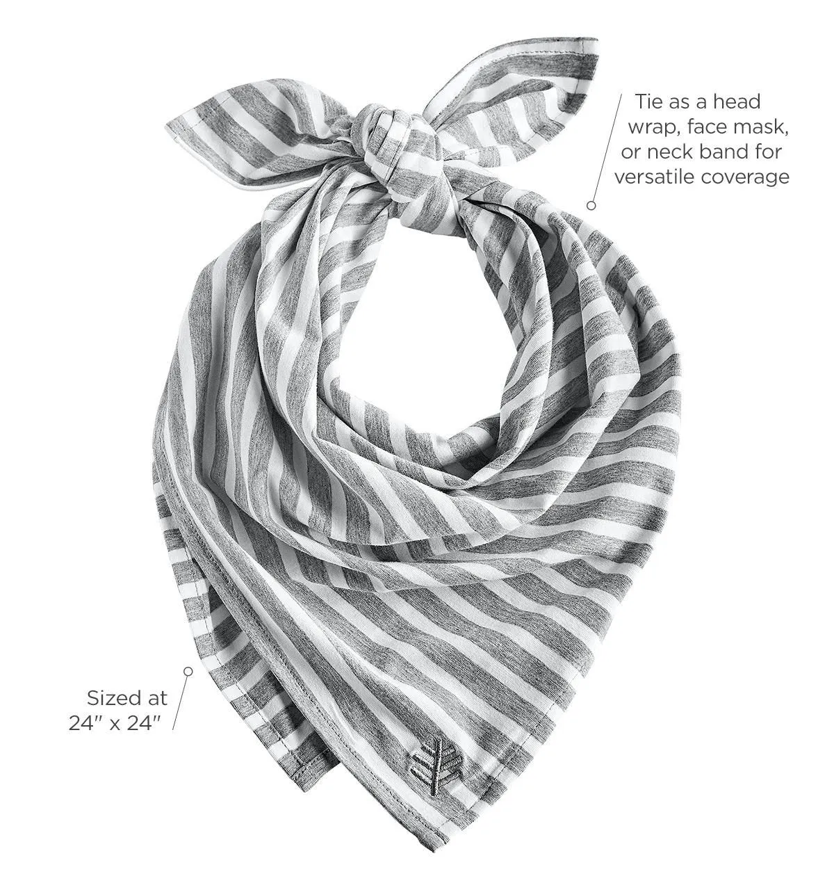 Sanibel Everyday Beach Bandana  |  Grey/White Stripe