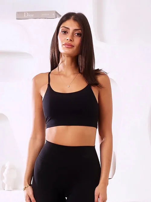 Sarah Smooth Midi Crop Top - Black