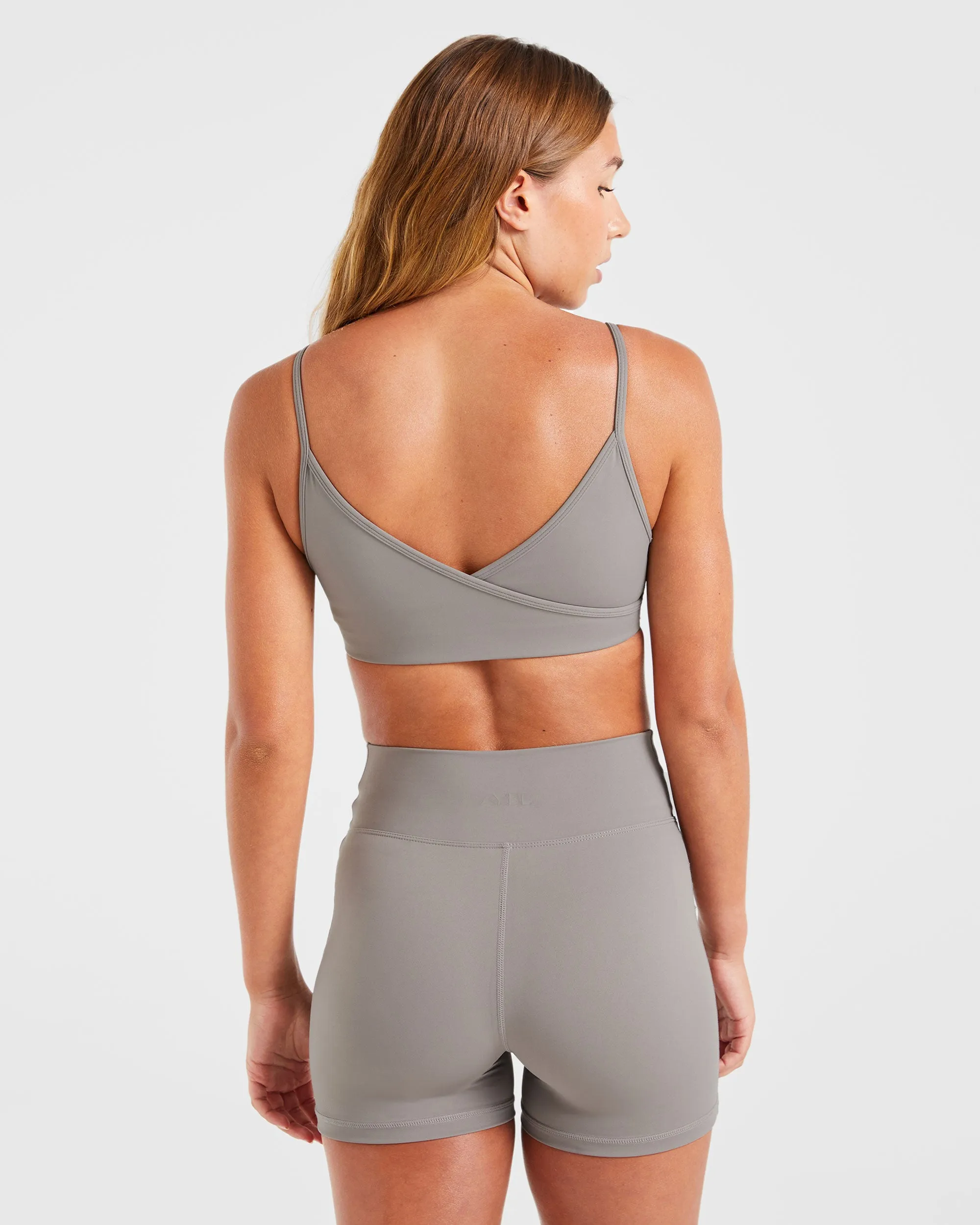 Sculpt Wrap Sports Bra - Smoke Grey