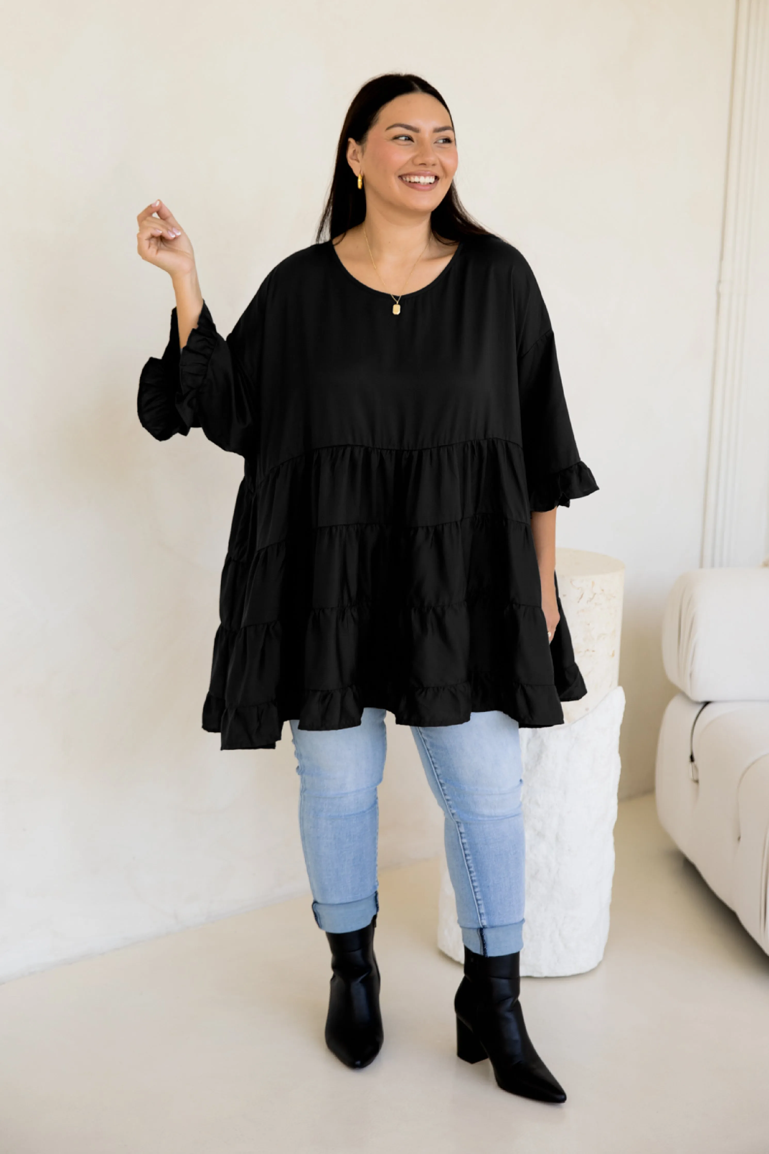 Sofia Top | Black Tencel