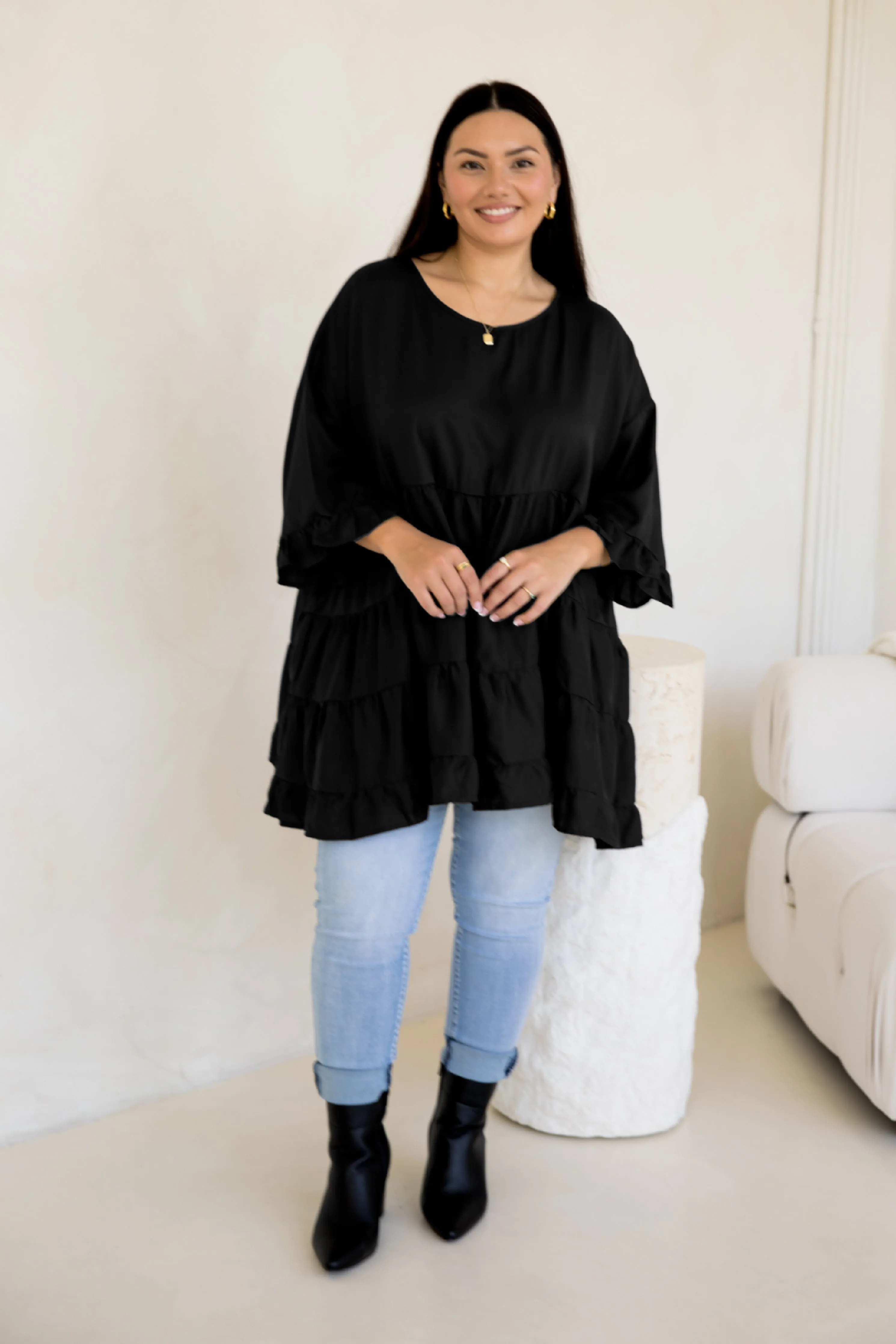 Sofia Top | Black Tencel