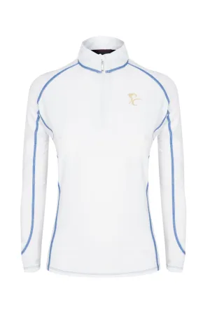 Sprint Lycra Top White Black Stitching By Pc Racewear