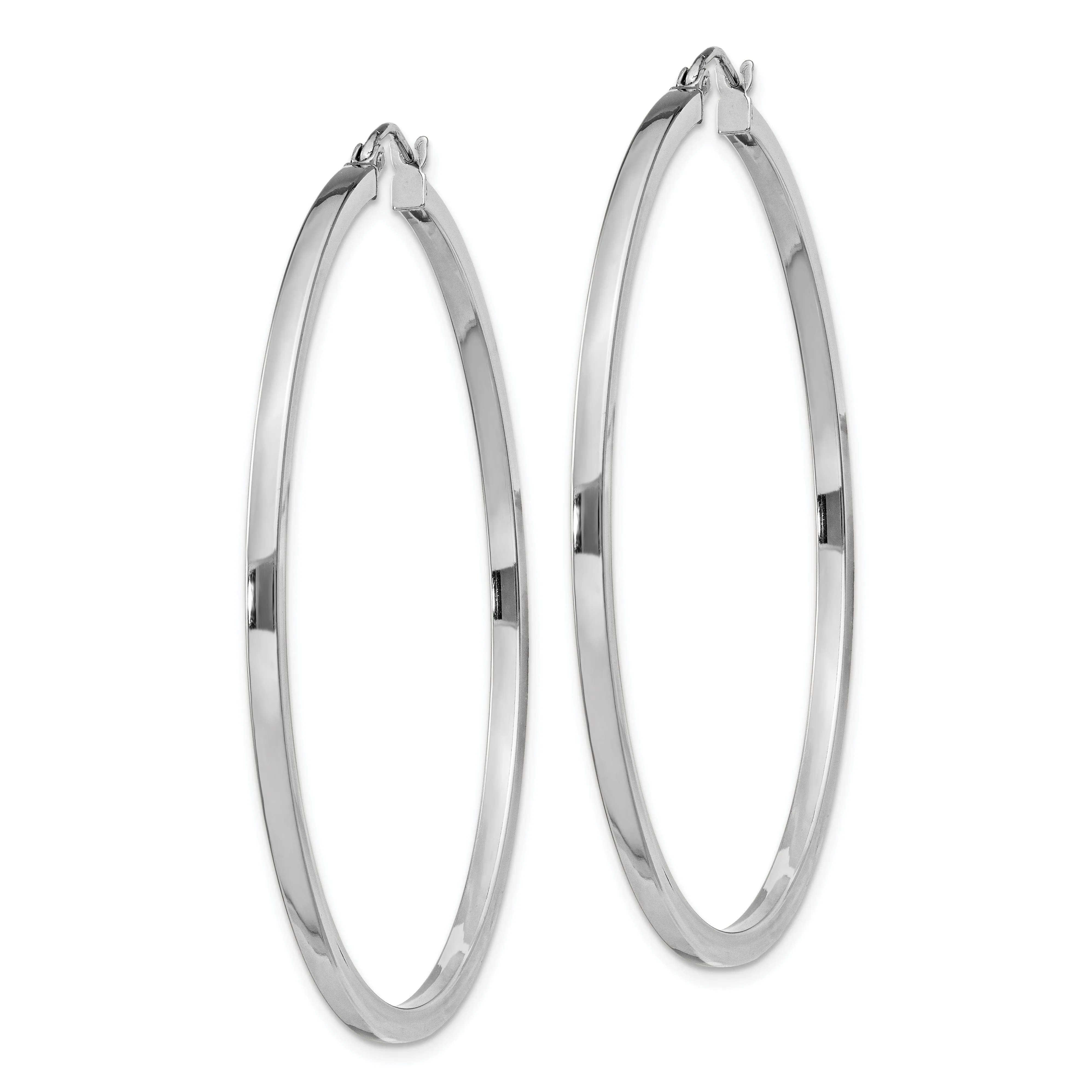 Sterling Silver 2MM Square Tube Hoop Earrings