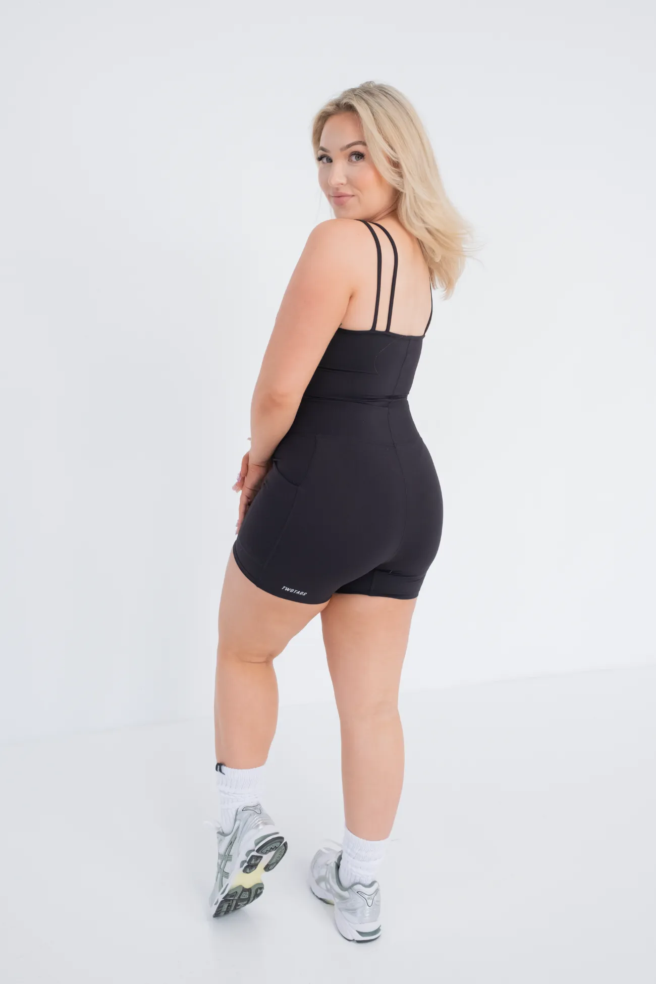 Strappy Pocket Bodysuit - Black