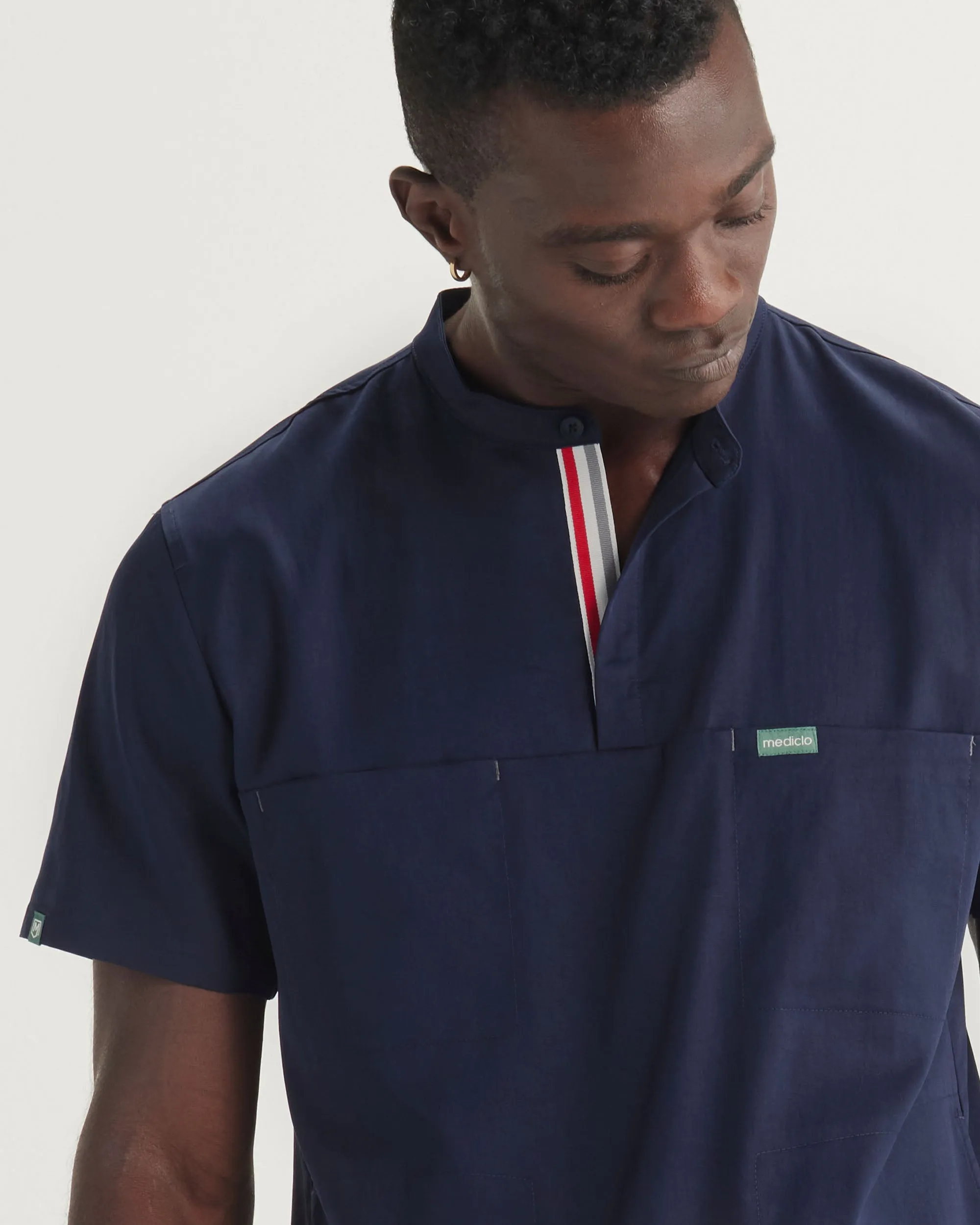 TENCEL™ Skye‎ ‎ Banded Collar Scrub Top