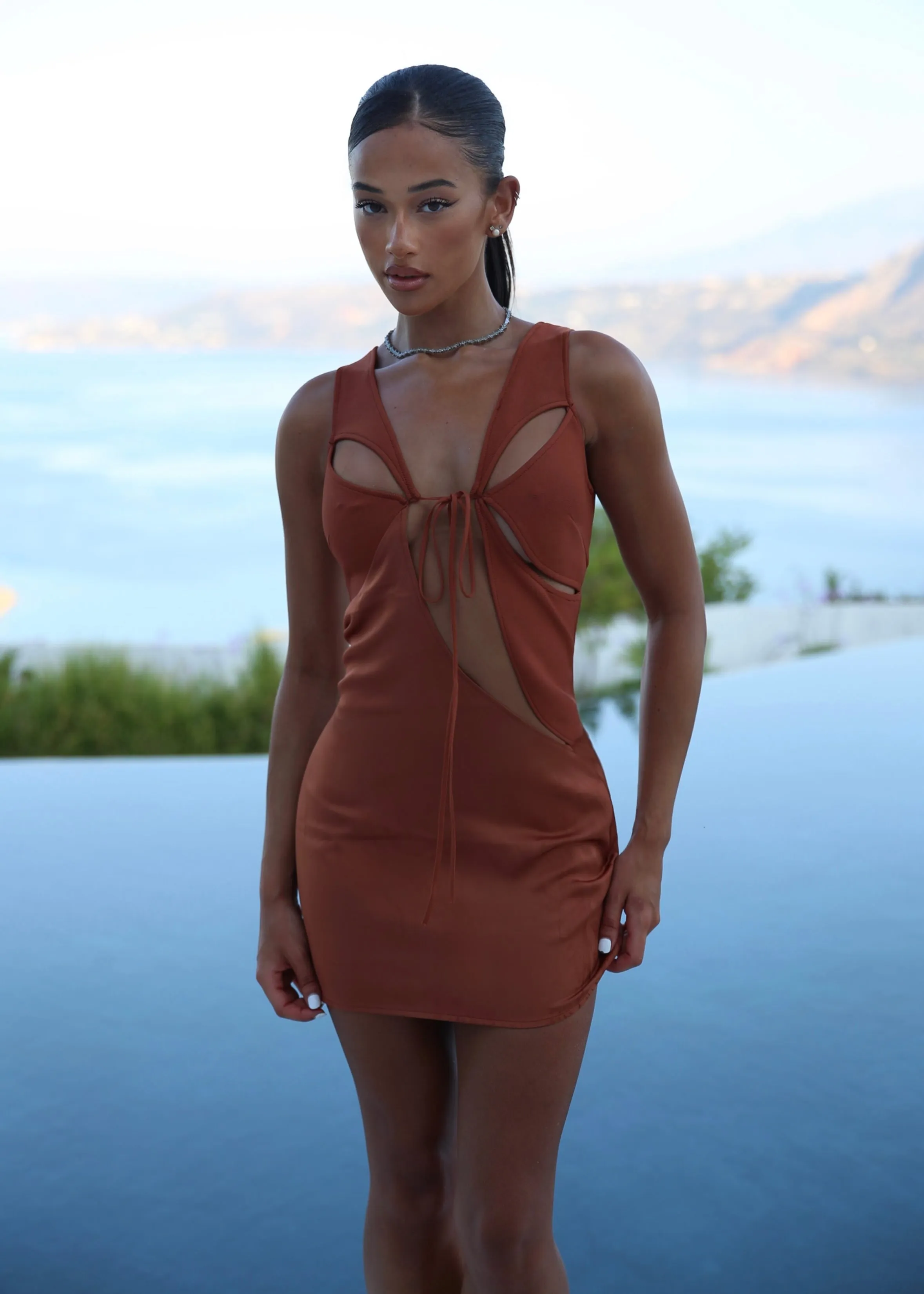 THE SATIN CUT OUT DRESS