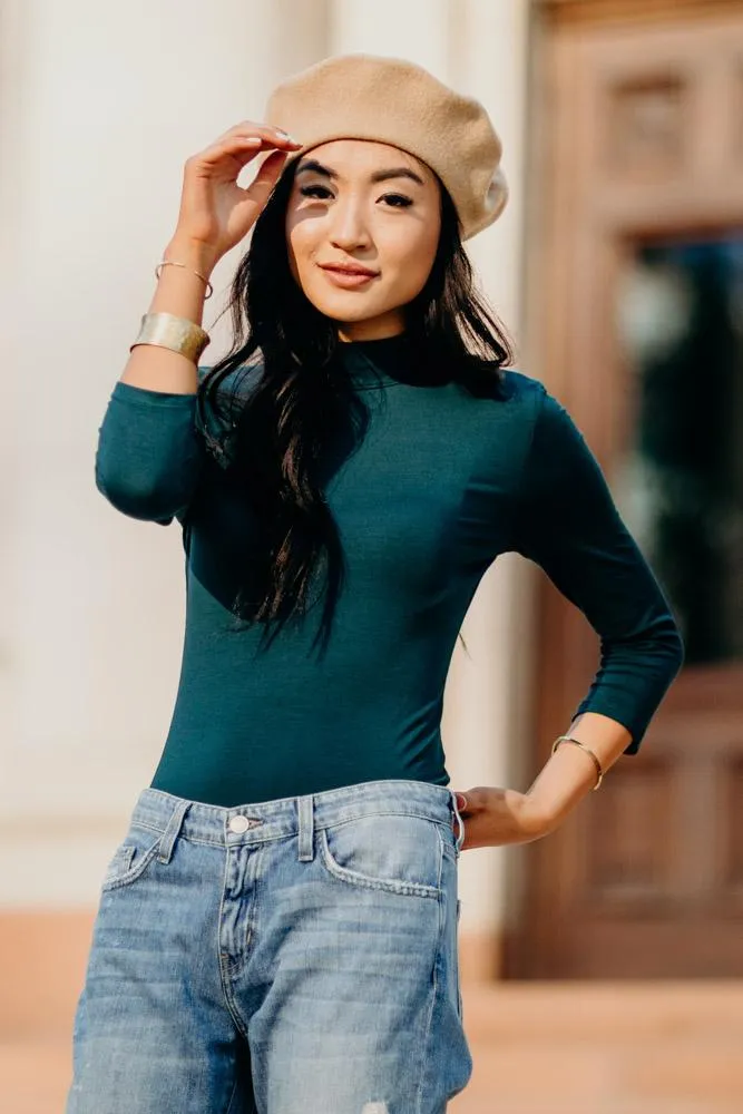 This Chic Emerald Mock Neck Top - FINAL SALE