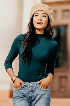 This Chic Emerald Mock Neck Top - FINAL SALE