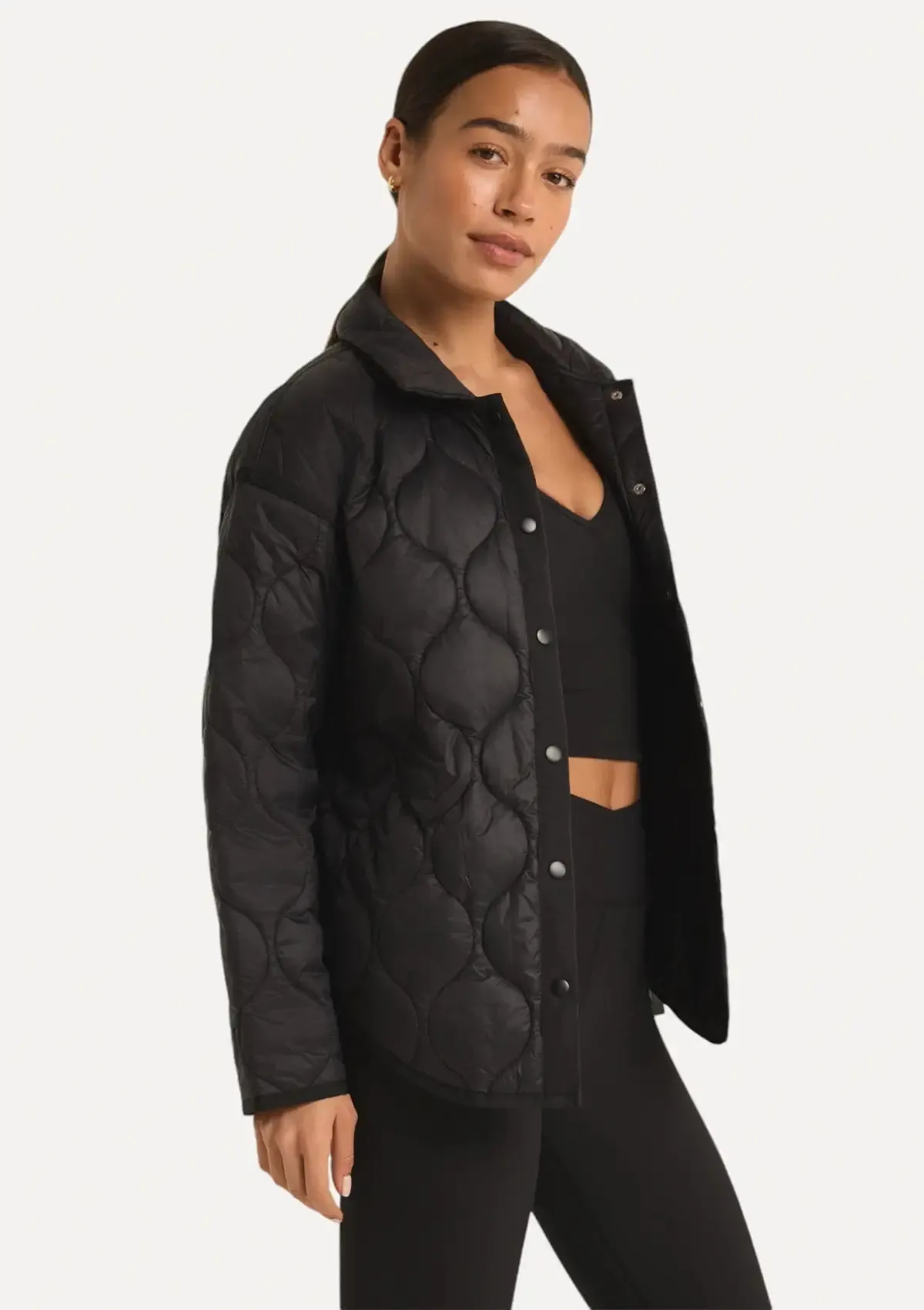 Time is Now Quilting Jacket - Black