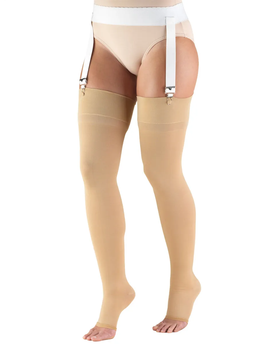 TRUFORM Classic Medical OPEN TOE Thigh High Support Stockings 30-40 mmHg