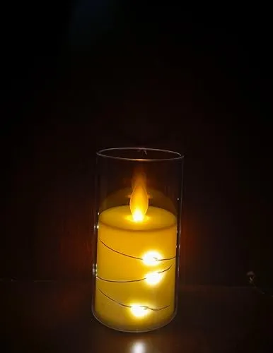 Unique Candle LED Lamp with Moving Flame| Battery Operated LED Light for Home Decoration | Gift for All Occasion| Idhaya Crafts