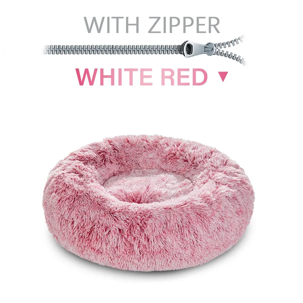 Washable Donut Shape Design Calming Soft Comfortable Pet Bed