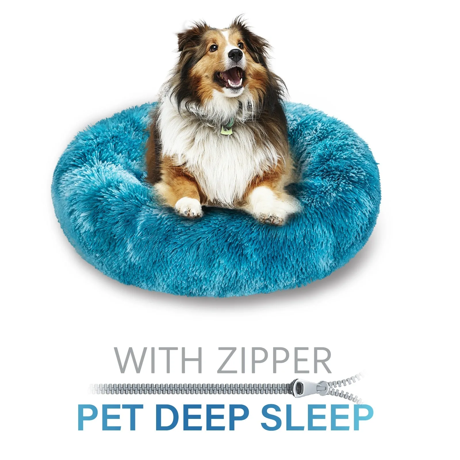 Washable Donut Shape Design Calming Soft Comfortable Pet Bed