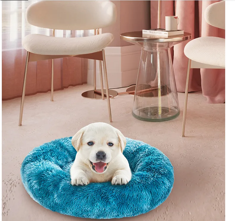 Washable Donut Shape Design Calming Soft Comfortable Pet Bed