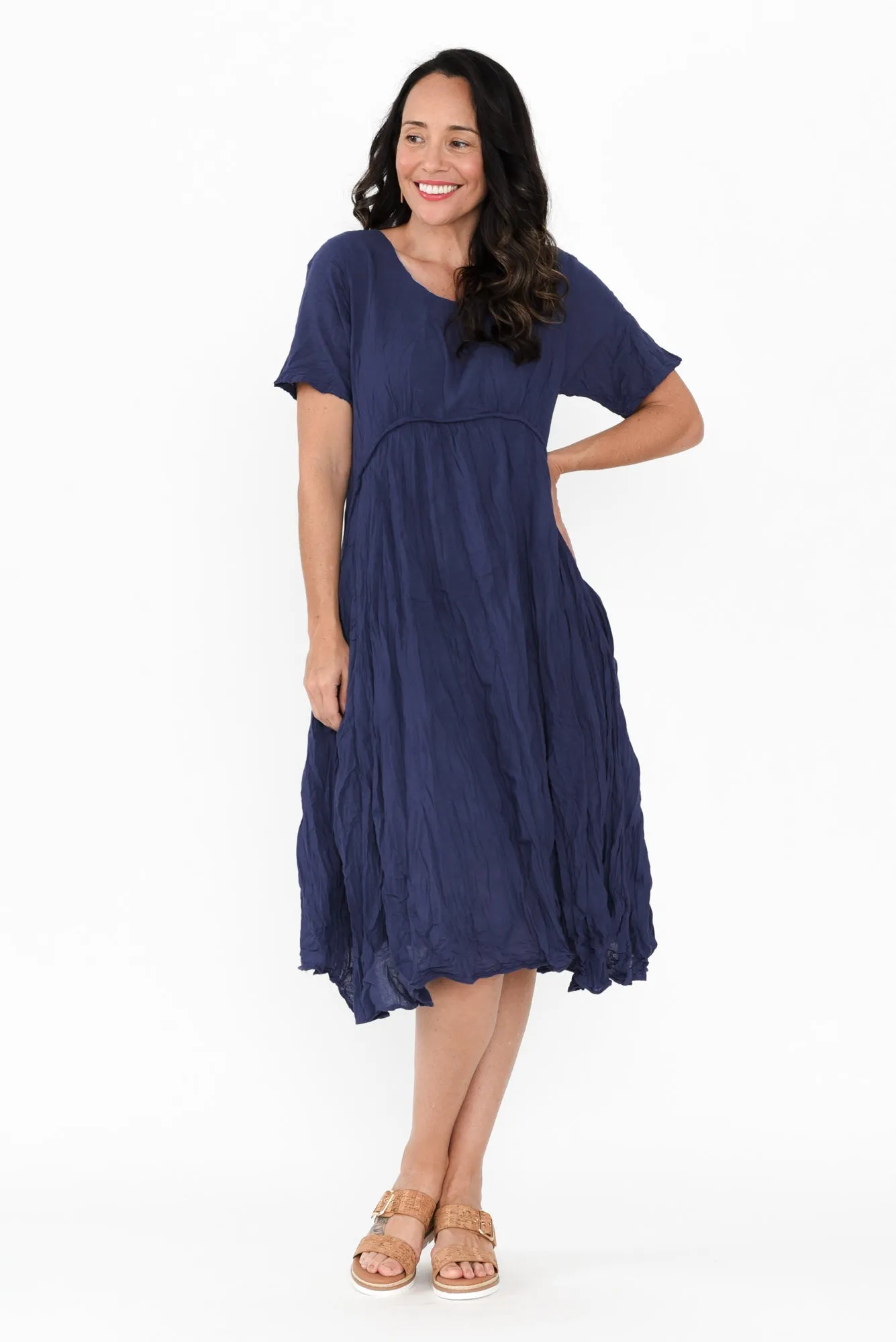 Wilton Navy Cotton Pocket Dress