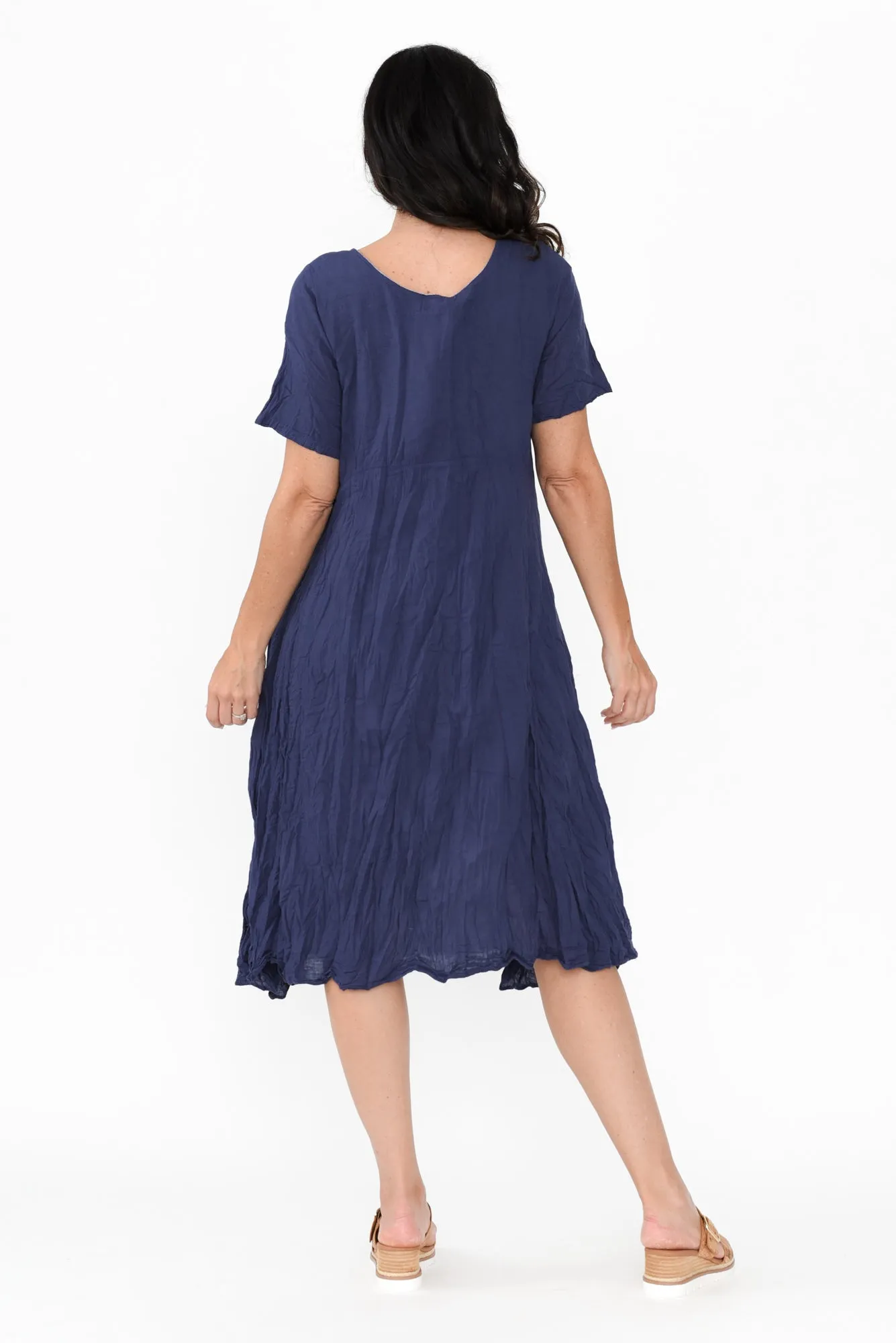 Wilton Navy Cotton Pocket Dress