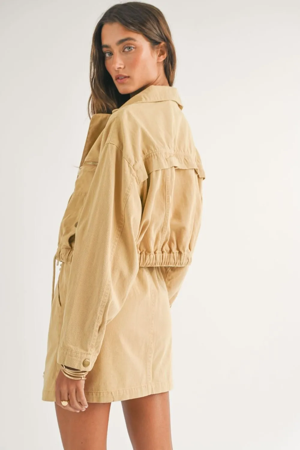 Women's Lightweight Utility Jacket | Denim | Cotton | Sand